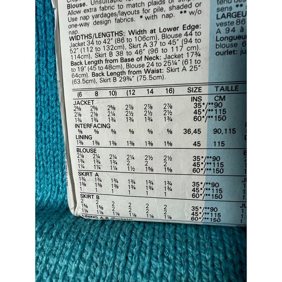 Butterick 4749 pattern evan-picone suit blazer blouse  skirt size 6 - Picture 5 of 8